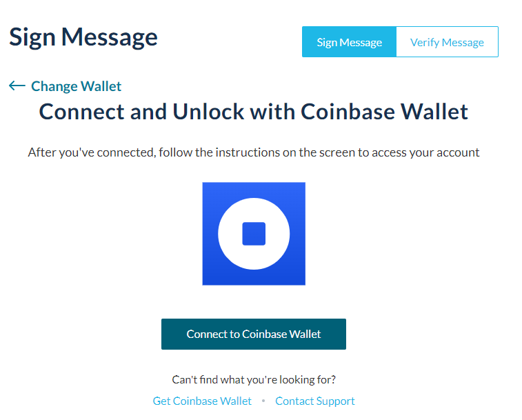 Verifying an Account with Coinbase Wallet – Gala